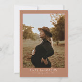 CIERA Boho Terracotta Floral Pampas Baby shower Kaart (Achterkant)