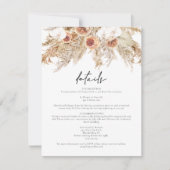 CIERA Boho Terracotta Floral Pampas Details Card Kaart (Voorkant)