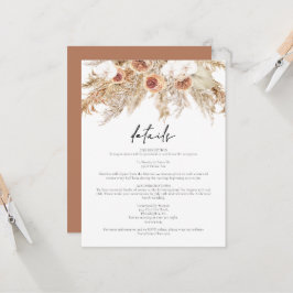 CIERA Boho Terracotta Floral Pampas Details Card Kaart