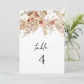 CIERA Boho Terracotta Pampas Desert Table Numbers Kaart (Staand voorkant)