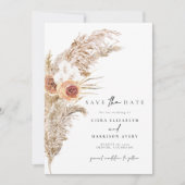 CIERA Boho Terracotta Pampas Photo Save the Date Kaart (Voorkant)