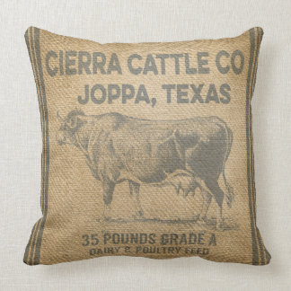 CIERRA CATTLE CO JOPPA TEXAS burlap Stylow Kussen