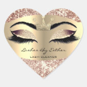 Cierra Glitter Roos Gold Lash Crown Heart Makeup Hart Sticker (Voorkant)