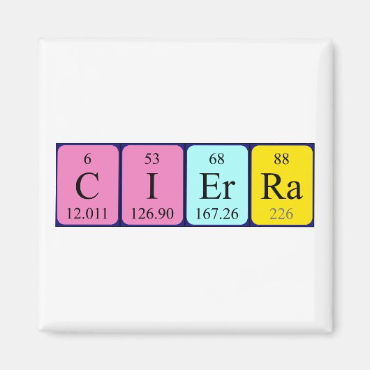 Cierra Periodieke Naam Magnet (Voorkant)