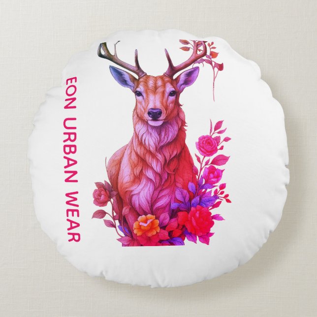 CIERVO ENTRE FLORES ROND KUSSEN (Voorkant)