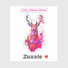 CIERVO ENTRE FLORES STICKER