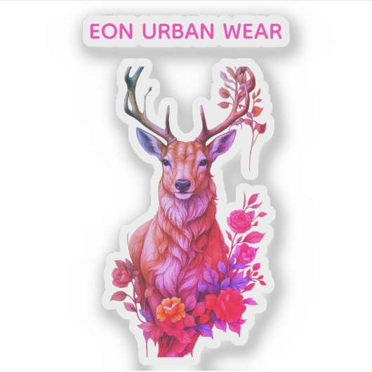 CIERVO ENTRE FLORES STICKER (Voorkant)