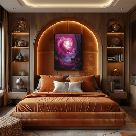 Ciervo Místico: Vórtice Surrealista en el Bosque Perfect Poster