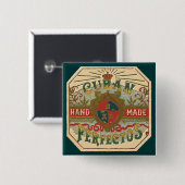 Cigar Ad Cuban Perfectos  Tobacco Vierkante Button 5,1 Cm (Voorkant /achterkant)