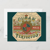 Cigar Ad for Cuban Perfectos Tobacco Label Briefkaart (Voorkant / Achterkant)