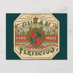 Cigar Ad for Cuban Perfectos Tobacco Label Briefkaart
