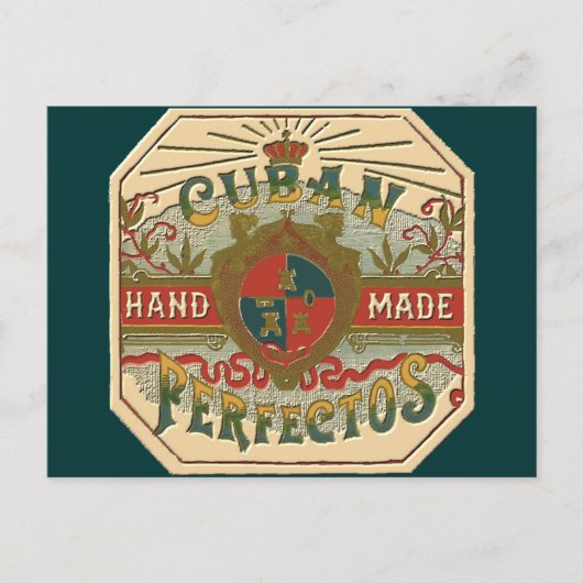 Cigar Ad for Cuban Perfectos Tobacco Label Briefkaart (Voorkant)