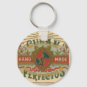 Cigar Ad for Cuban Perfectos Tobacco Label Sleutelhanger