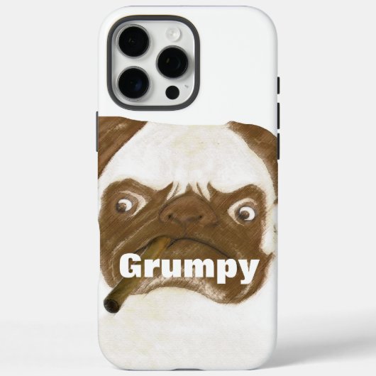 Cigar Aficionado Grumpy Puggy met Cigar Case-Mate iPhone Case (Achterkant)