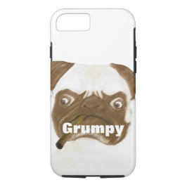 Cigar Aficionado Grumpy Puggy met Cigar iPhone 16 Pro Max Hoesje