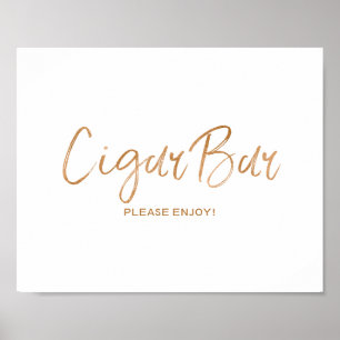 Cigar Bar, 8x10 stijlvol Roos Gold Wedding Sign Poster