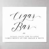 Cigar Bar Calligraphy Script Simple Wedding Sign Poster (Voorkant)