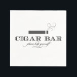 Cigar Bar Cocktail Napkins Servetten<br><div class="desc">Deze fancy sigaarcocktailluiers zijn perfect voor je gasten op de sigarenbalk te zien.</div>