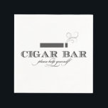 Cigar Bar Cocktail servetten<br><div class="desc">Perfect voor bruiloftsrecepties, vrijgezellenfeesten en andere feesten, deze fancy sigarenbar cocktailservetten zijn ideaal om te laten zien op de sigarenbar voor uw gasten!</div>