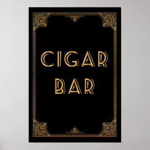 CIGAR bar Gatsby geïnspireerd trouwbord Poster
