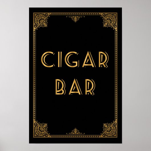 CIGAR bar Gatsby geïnspireerd trouwbord Poster (Voorkant)