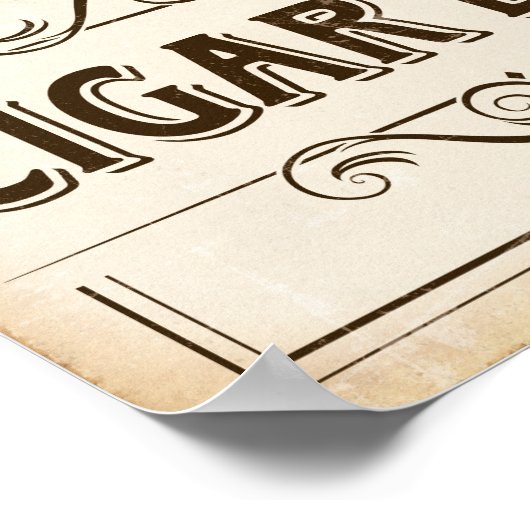  CIGAR BAR-gebarentafdruk Poster (Hoek)