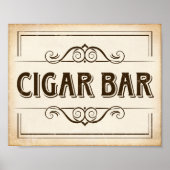  CIGAR BAR-gebarentafdruk Poster (Voorkant)