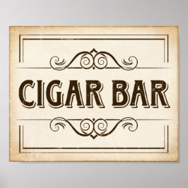  CIGAR BAR-gebarentafdruk Poster