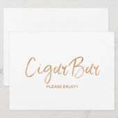 "Cigar Bar" Teken Trouwdag | Stijlvolle Gouden Roo Kaart (Voorkant / Achterkant)