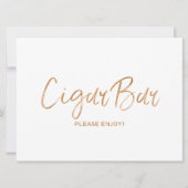 "Cigar Bar" Teken Trouwdag | Stijlvolle Gouden Roo Kaart (Voorkant)