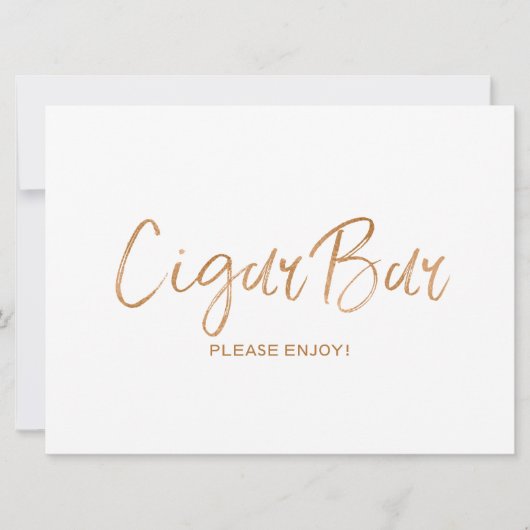 "Cigar Bar" Teken Trouwdag | Stijlvolle Gouden Roo Kaart (Voorkant)