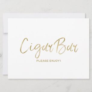 "Cigar Bar" Trouwbord   Stijlvol Goudkleurig