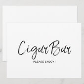 "Cigar bar" Trouwbord | Stijlvolle handgeschreven  Kaart (Voorkant / Achterkant)
