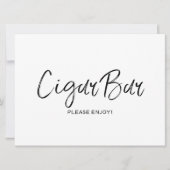 "Cigar bar" Trouwbord | Stijlvolle handgeschreven  Kaart (Voorkant)