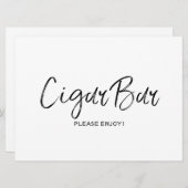 "Cigar bar" Weddenschap | Stijlvol handschrift Kaart (Voorkant / Achterkant)