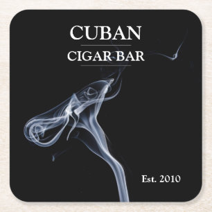 Cigar Bar Zwart en Wit Smoke Trails Biermat Kartonnen Onderzetters