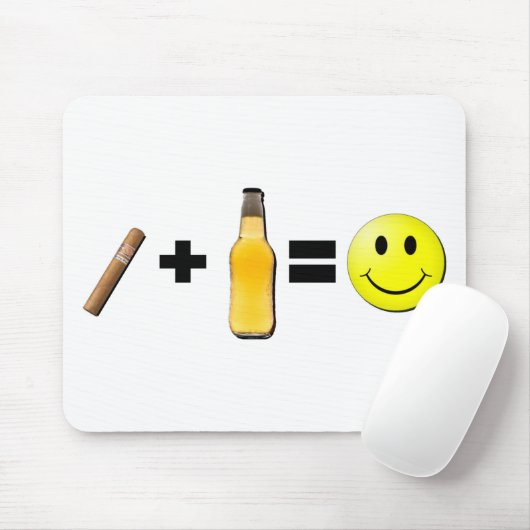 Cigar + Bier = Geluk Muismat (Met muis)
