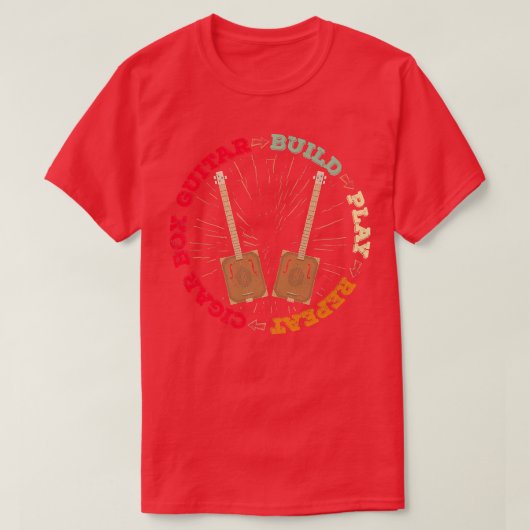 Cigar Bo Guitar Build Play Repeat199 T-shirt (Design voorkant)