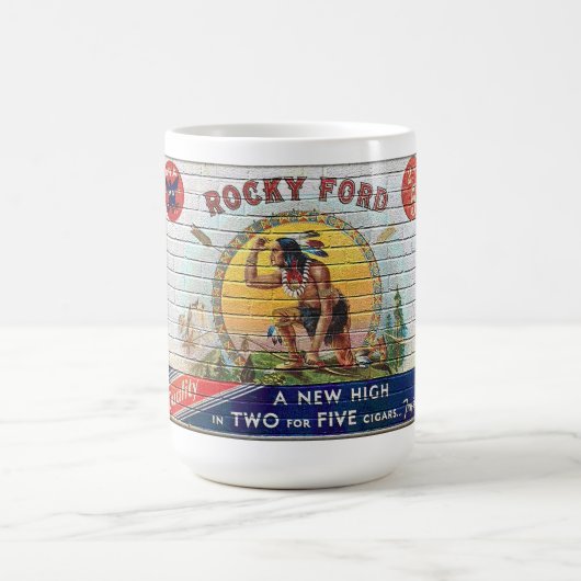 CIGAR BOX ETIKET VAN 1930 OP EEN BRICK WALL COFFEE KOFFIEMOK (Center)