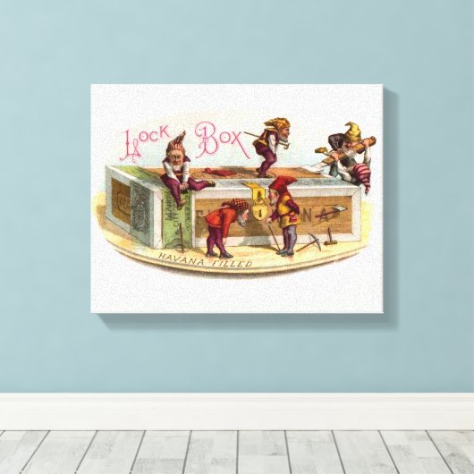 Cigar Box Gnomen Canvas Afdruk (Insitu (Houten vloer))