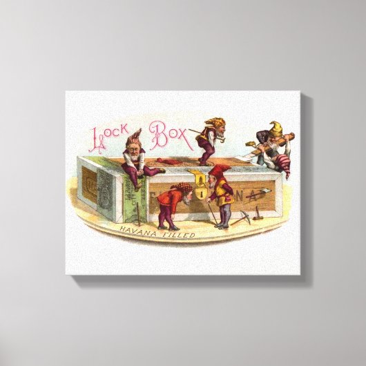 Cigar Box Gnomen Canvas Afdruk (Voorkant)