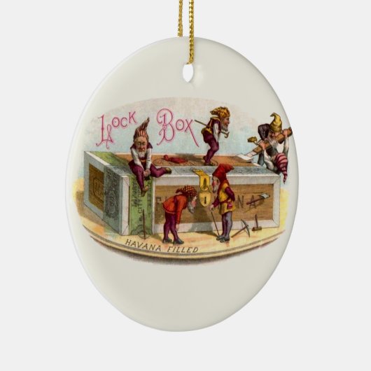  Cigar Box Gnomen Keramisch Ornament (Rechts)