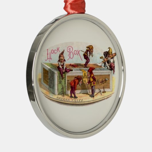  Cigar Box Gnomen Metalen Ornament (Rechts)