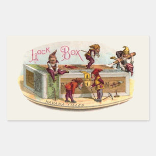  Cigar Box Gnomen Rechthoekige Sticker