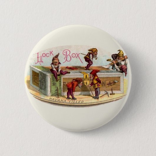 Cigar Box Gnomen Ronde Button 5,7 Cm (Voorkant)