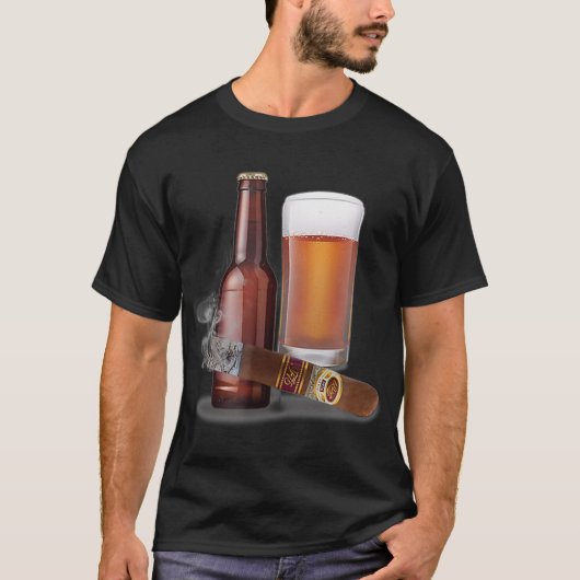 Cigar en een bier t-shirt (Voorkant)