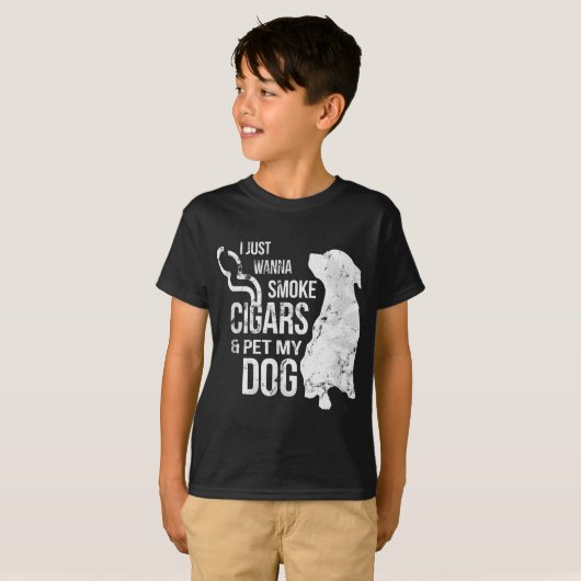 Cigar en Hondenliefhebber Cigars to Smoke and Pet  T-shirt (Voorkant volledig)