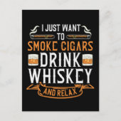Cigar en Whiskey Quote Briefkaart (Voorkant)