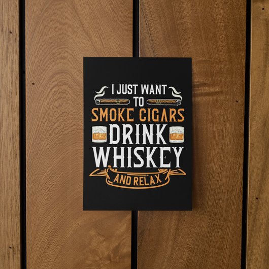 Cigar en Whiskey Quote Briefkaart