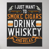 Cigar en Whiskey Quote Poster (Voorkant)